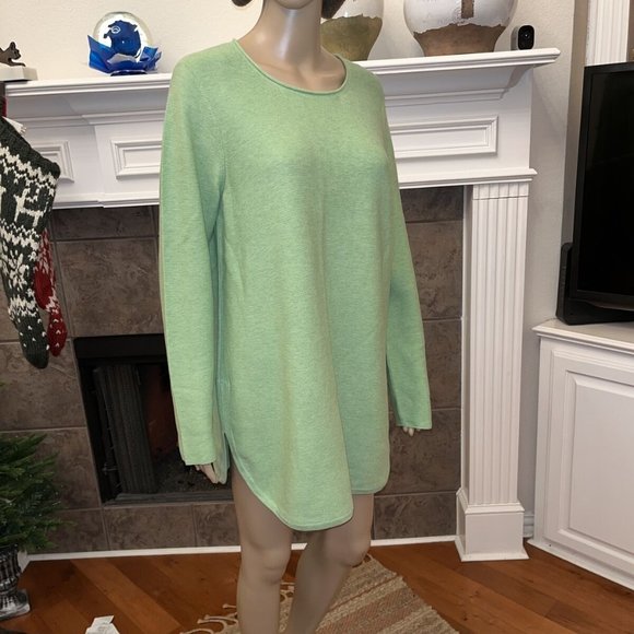NWT Eileen Fisher Aloe Peruvian Organic Cotton Round Neck Top